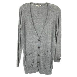 Madewell Gray V-Neck Button Cardigan | Size L
